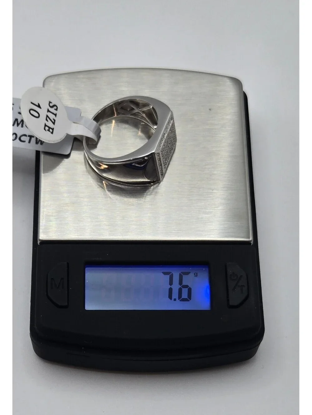 NEW Solid 925 Sterling Lab Diamond .50ctw, Mens Ring Size 10